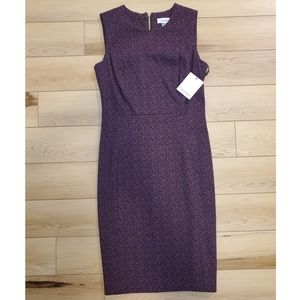 Purple and black A-line dress